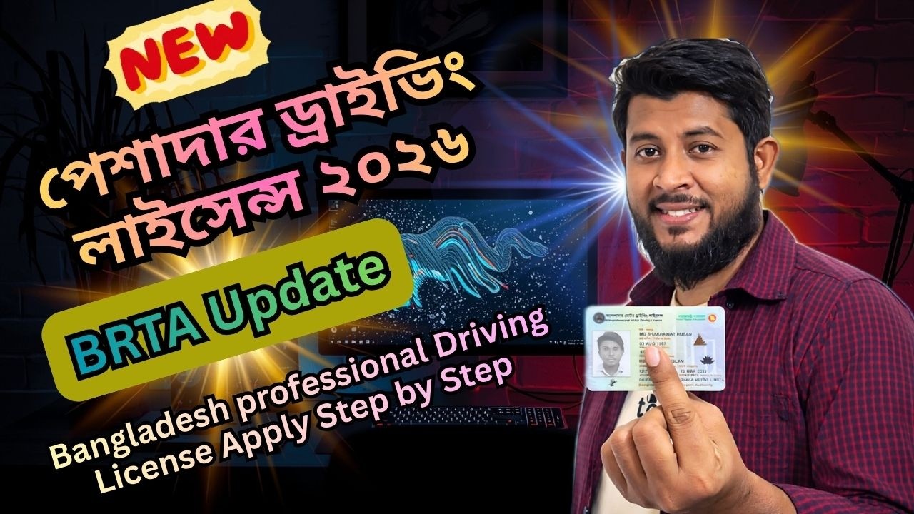 👉 পেশাদার ড্রাইভিং লাইসেন্স ২০২৬ | professional Driving License Apply Step by Step in BD