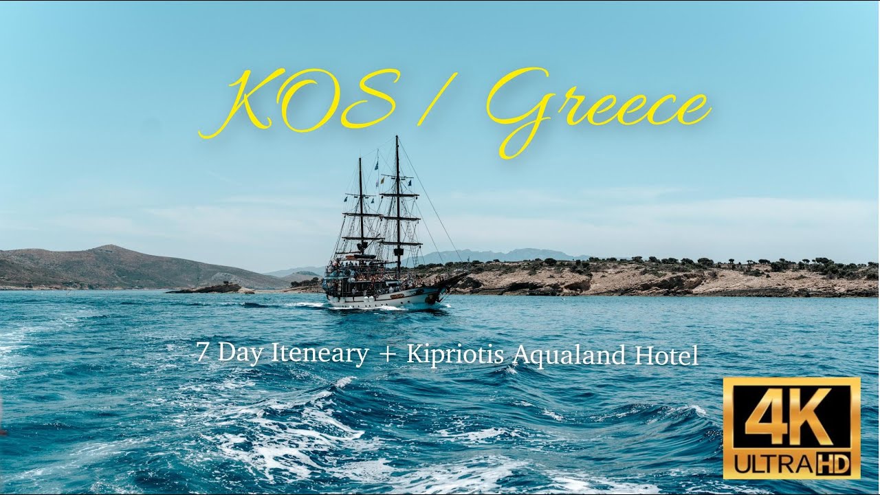 KOS, Greece + Kipriotis Aqualand Hotel overview in 4K