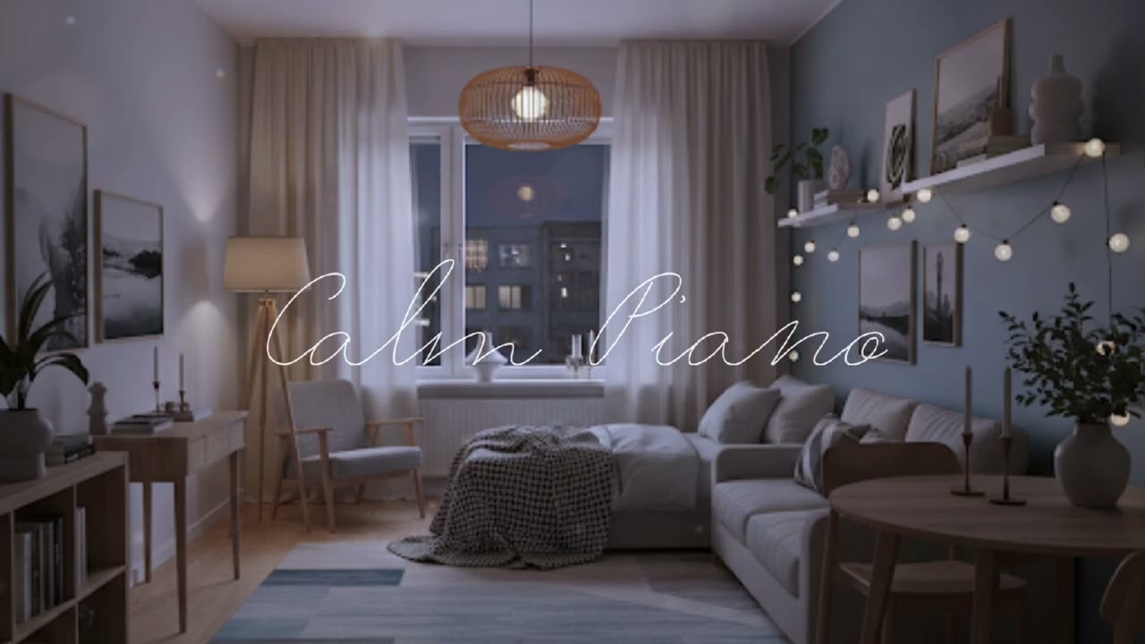 2 Hours Calm Piano at Night | Cozy Room Ambience for Sleep & Relax