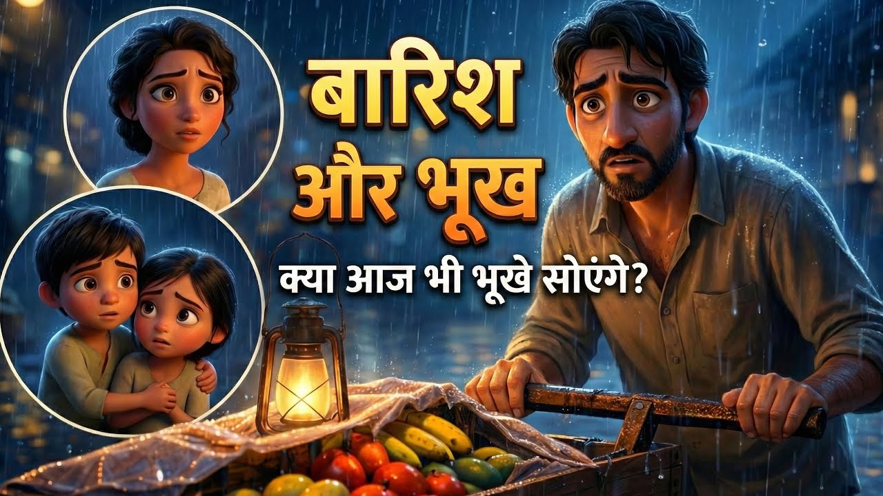 बारिश में भीगता ठेला | गरीब फलवाले की रुला देने वाली कहानी | Emotional Hindi Story