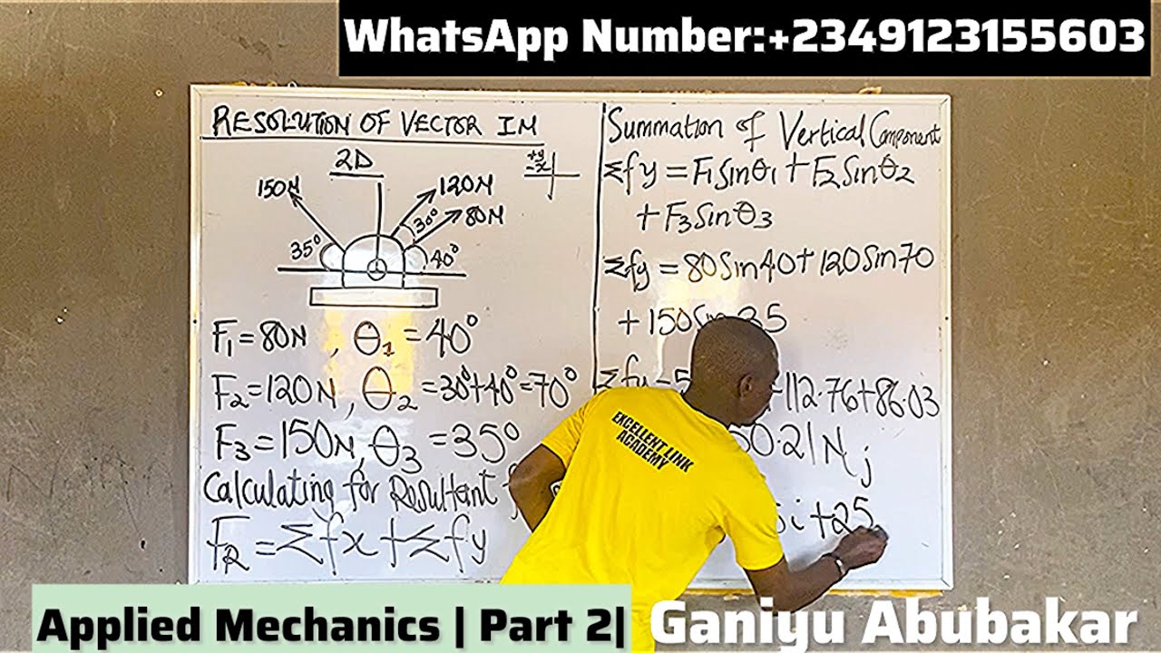 Resolution of Vectors in 2D | Part 2 Applied Mechanics Tutorial