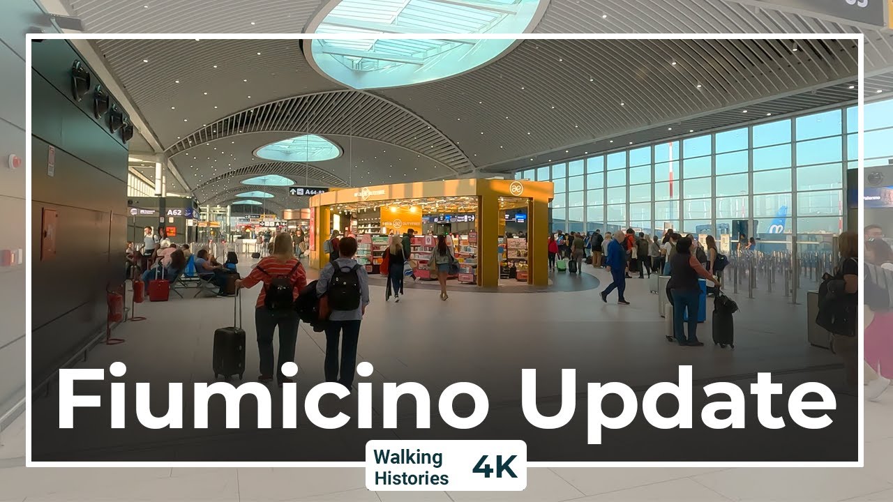 Rome Fiumicino Airport UPDATE ! 4K Walking Tour of Leonardo da Vinci Airport (Travel to Italy 2023)