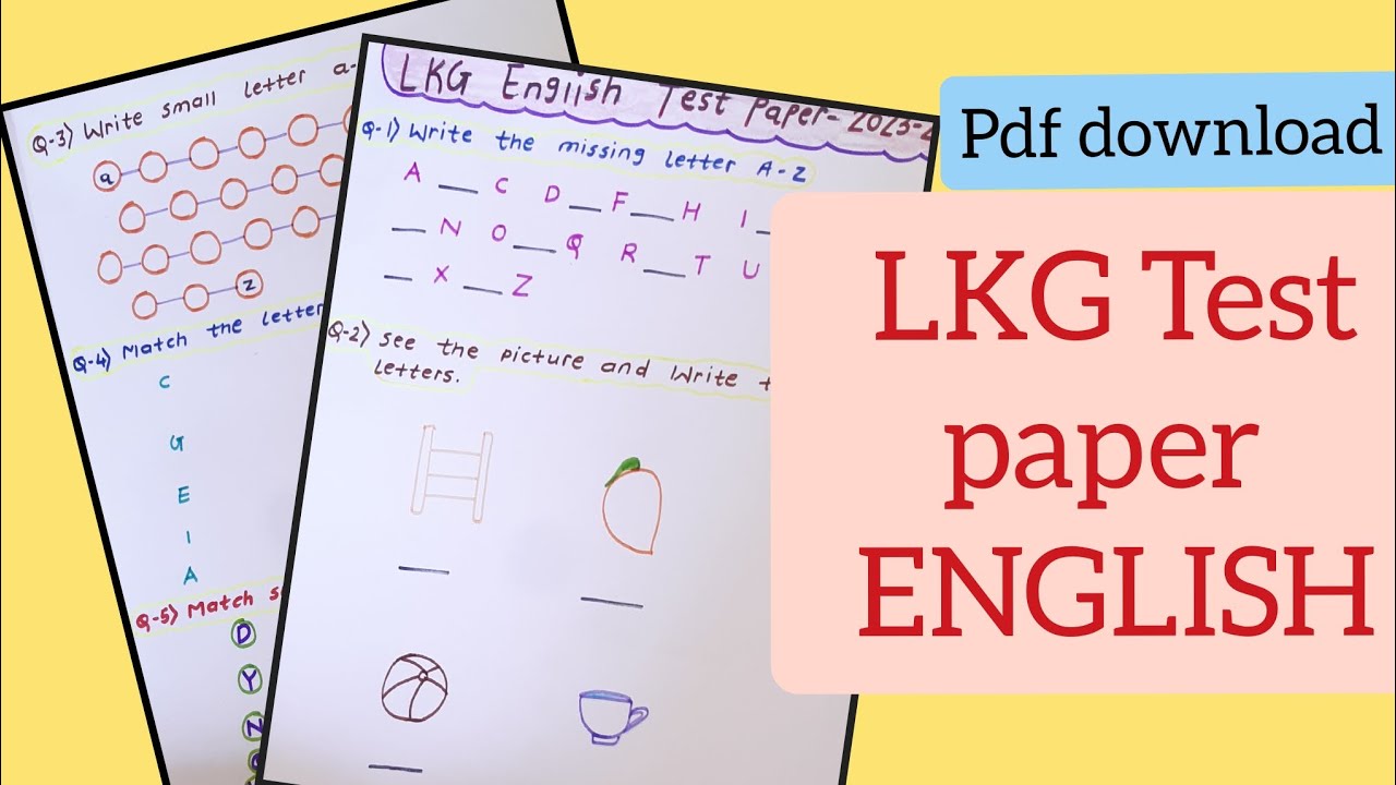 LKG English Test paper-2023/24 |LKG English/Lkg class teaching