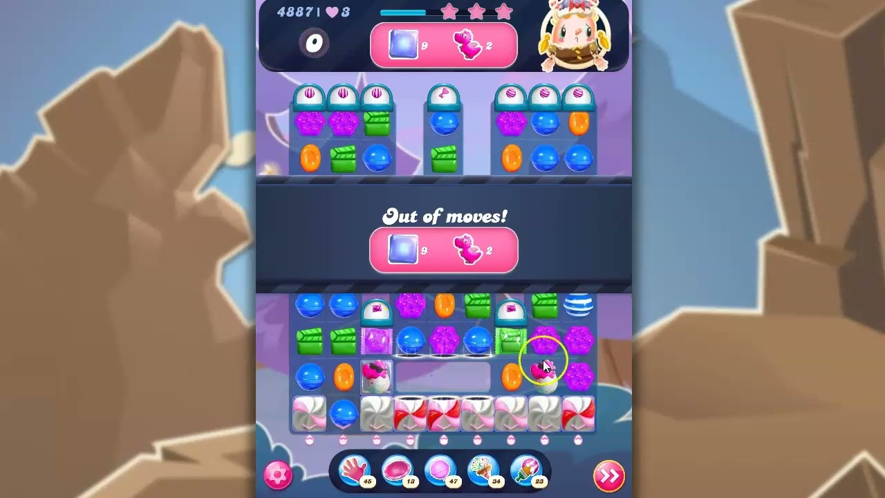 Candy Crush Level 4887 Talkthrough, 28 Moves 0 Boosters