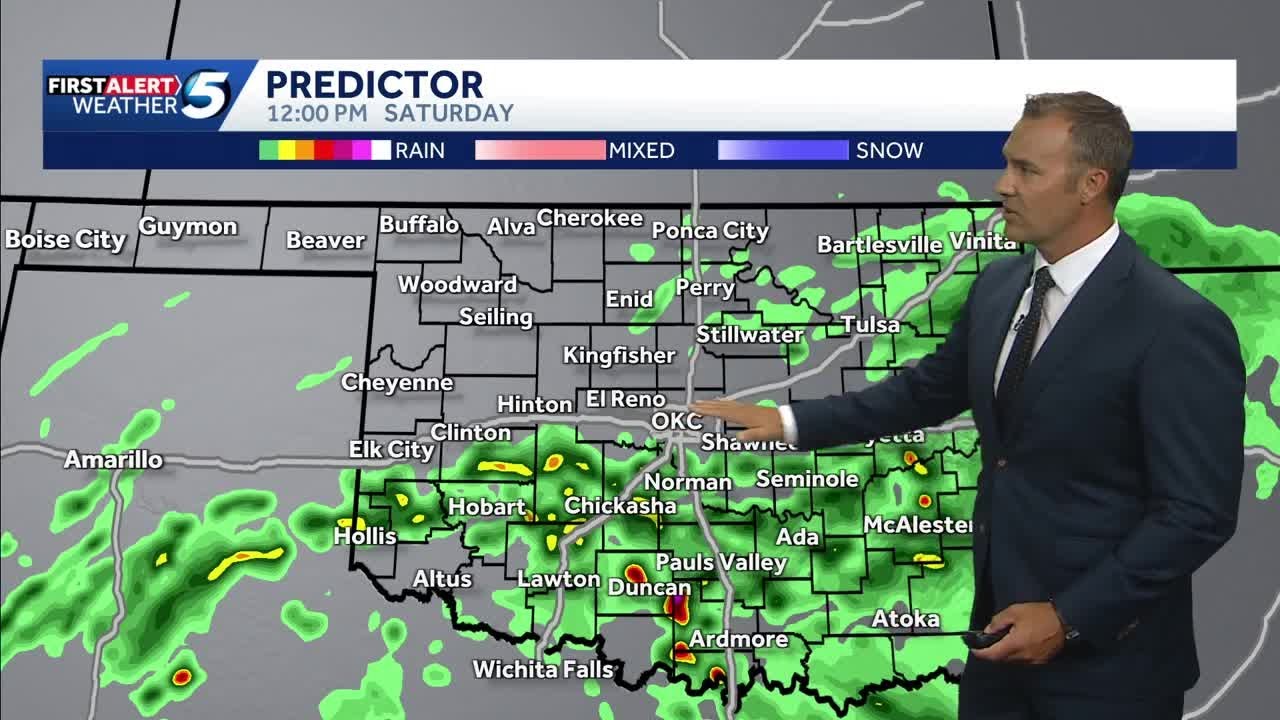 TIMELINE: Rain chances bring low severe weather threat to Oklahoma this weekend
