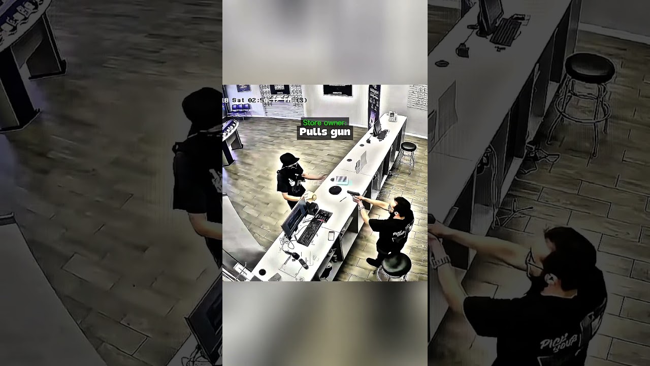Armed Robber Gets Surprised By Store Owner