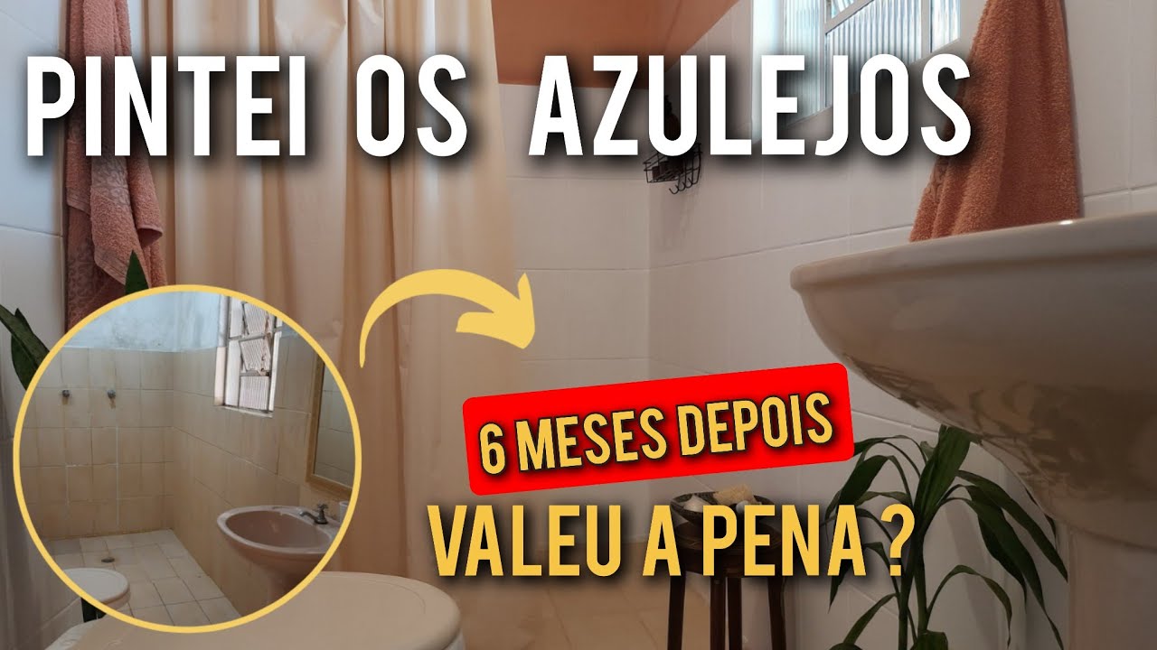 Pintura azulejos do banheiro (6 meses depois) será que valeu a pena??