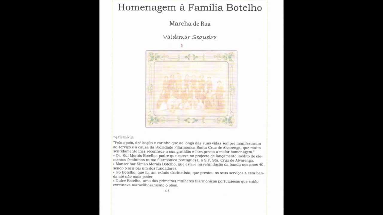 H. Familia Botelho.Marcha de Rua de Valdemar Sequeira