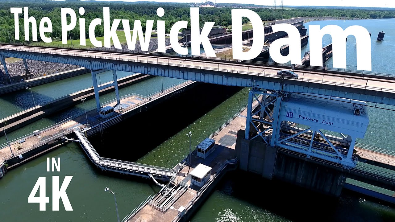 DJI Phantom 4 - Pickwick Dam, (And Cliff-side Homes) Hardin County Tennessee 4K