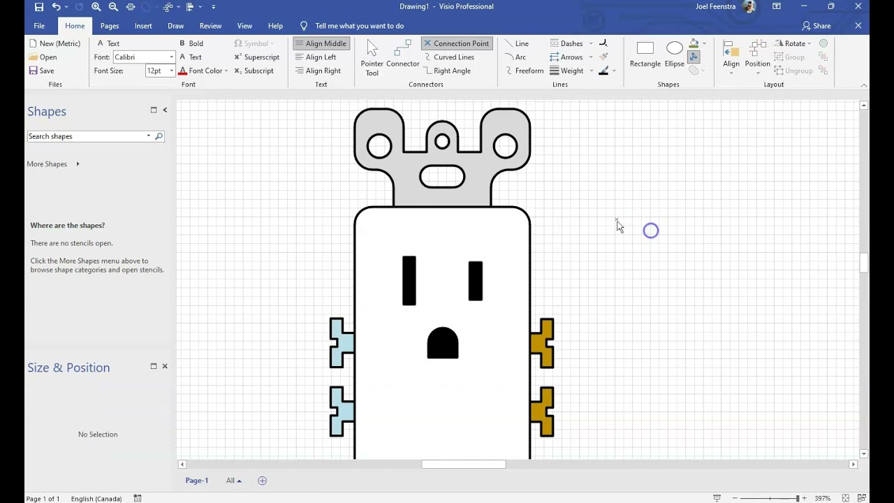 Видео 8. Создание розетки Decora в Visio