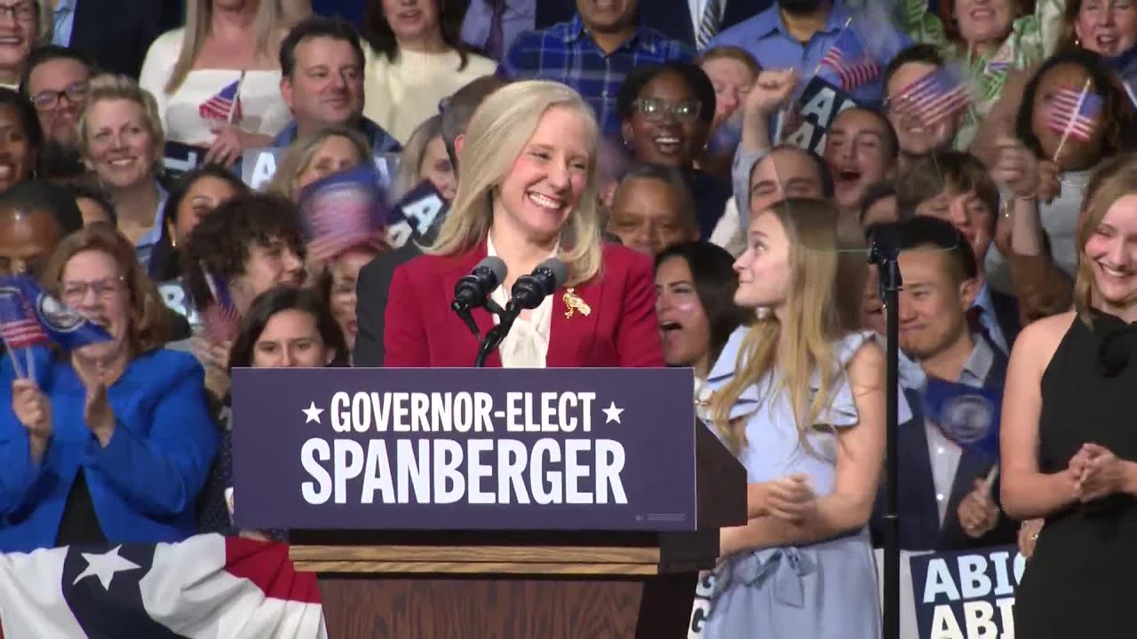 In victory speech, Spanberger, Virginia's first female governor-elect, promises to govern for all