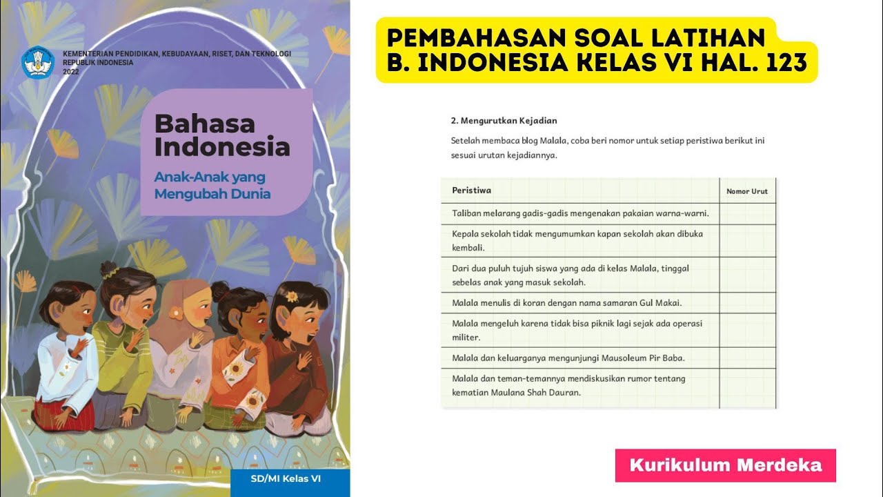Pembahasan Soal Latihan Bahasa Indonesia Kelas VI halaman 123