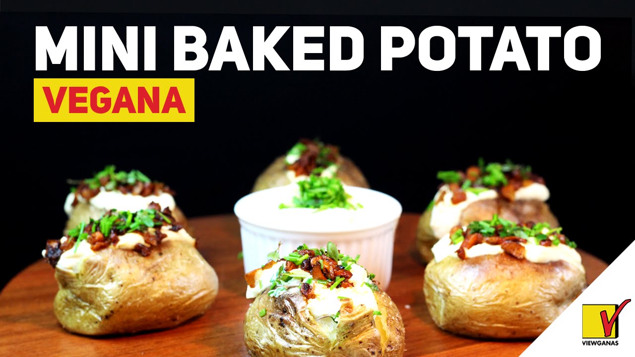 MINI BAKED POTATO VEGANA | COM CREME DE QUEIJO E BACON FAKE | SEM LEITE E SEM PORCO | VIEWGANAS