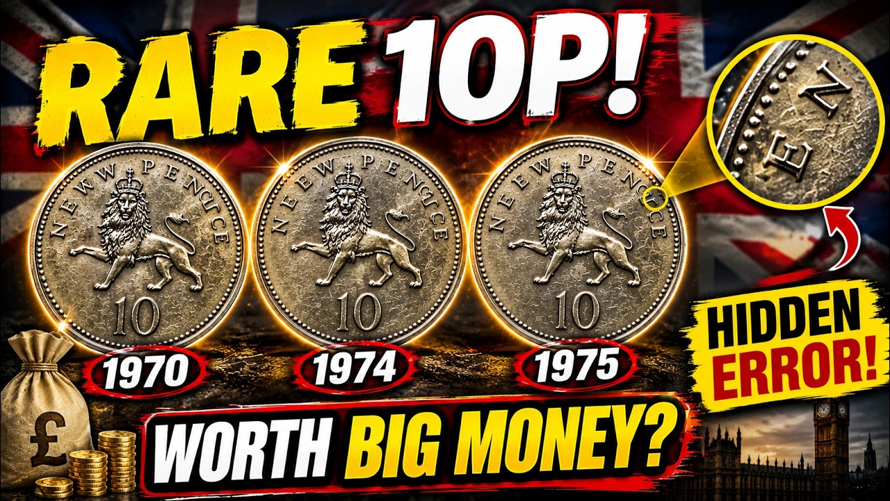 Rare 1970, 1974 & 1975 Elizabeth II 10 New Pence Coins Worth Money