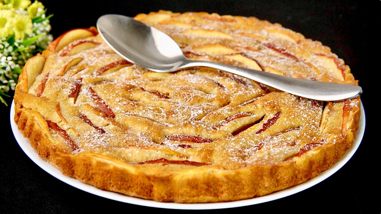 🍎🍏Знаменитый яблочный пирог на 4 столовые ложки, который тает во рту! Вкусно и просто!