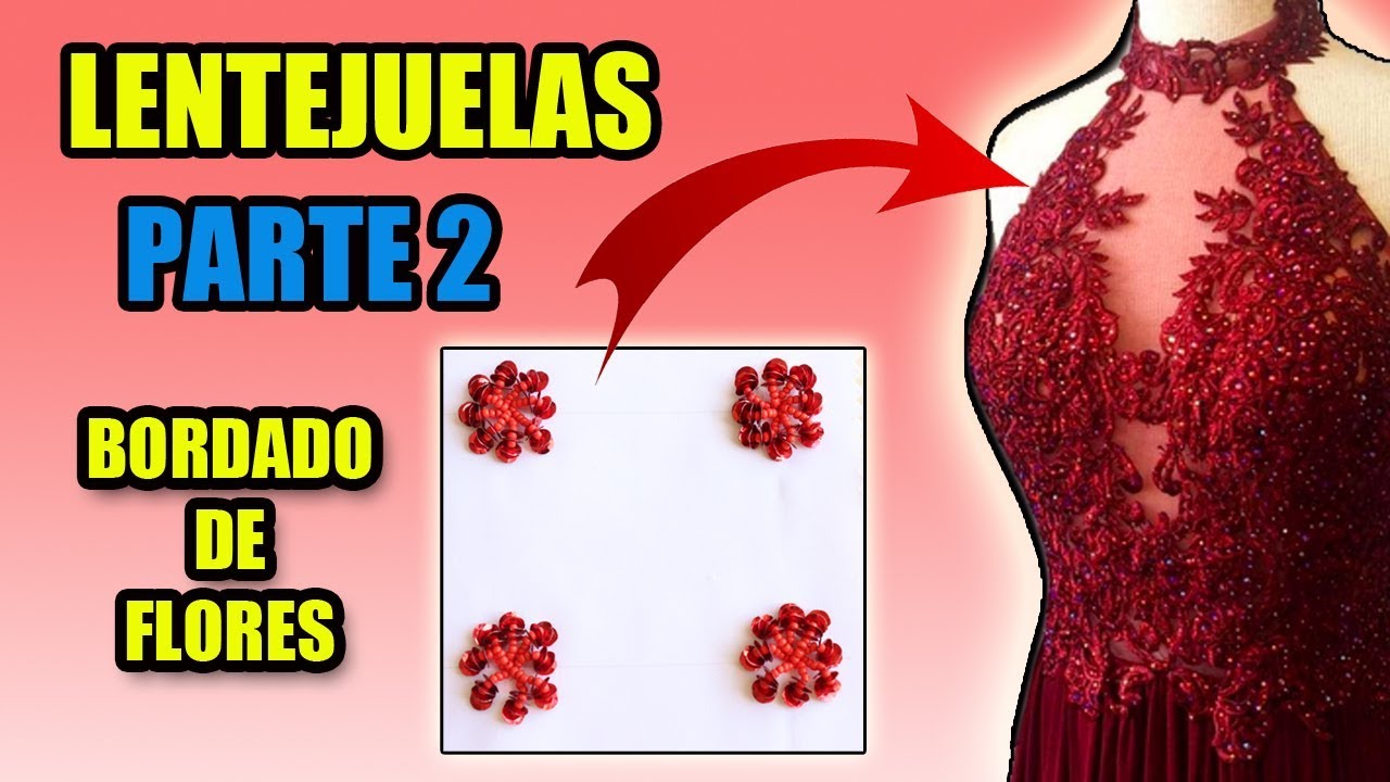 CÓMO COSER, BORDAR LENTEJUELAS EN UN VESTIDO, LA MEJOR TÉCNICA! PARTE 2 FLORES DE LENTEJUELAS- MariG