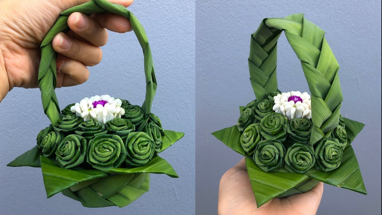 กระเช้าใบเตยดอกกุหลาบ หอมชื่นใจ ทำง่ายๆ | แม่ริน MeeDee DIY