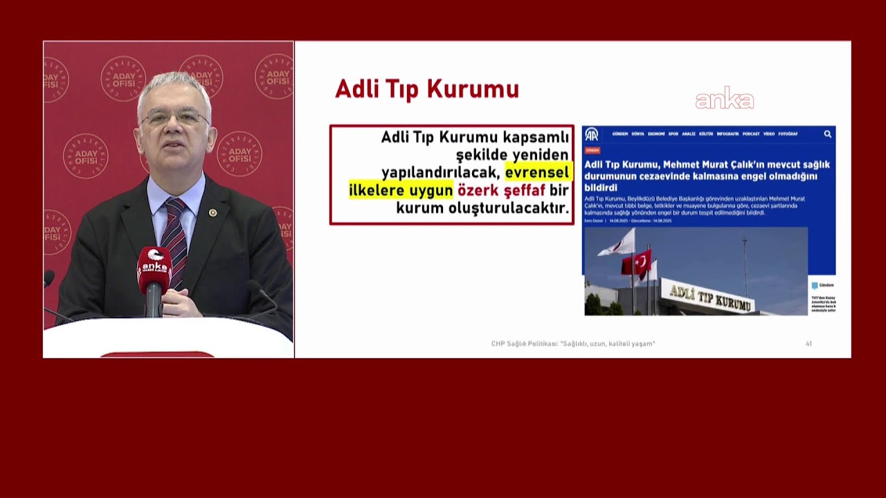 CHP'nin Sağlık Politika Kurulu Başkanı Kayıhan Pala Cumhurbaşkanlığı Aday Ofisi'nde açıklama yapıyor