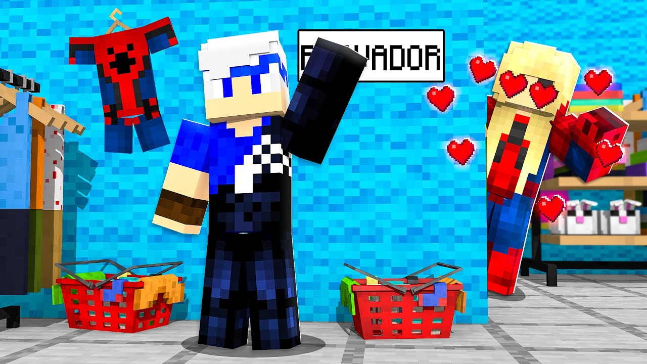 A MENINA ARANHA ESPIOU O HOMEM ARANHA UNIFORME PRETO E SE APAIXONOU NO MINECRAFT
