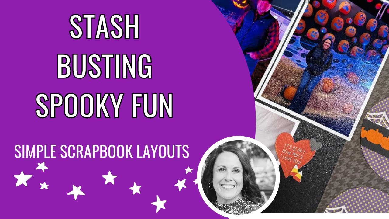 Scrapbook layout 2-page layout-Stash Busting Spooky Fun