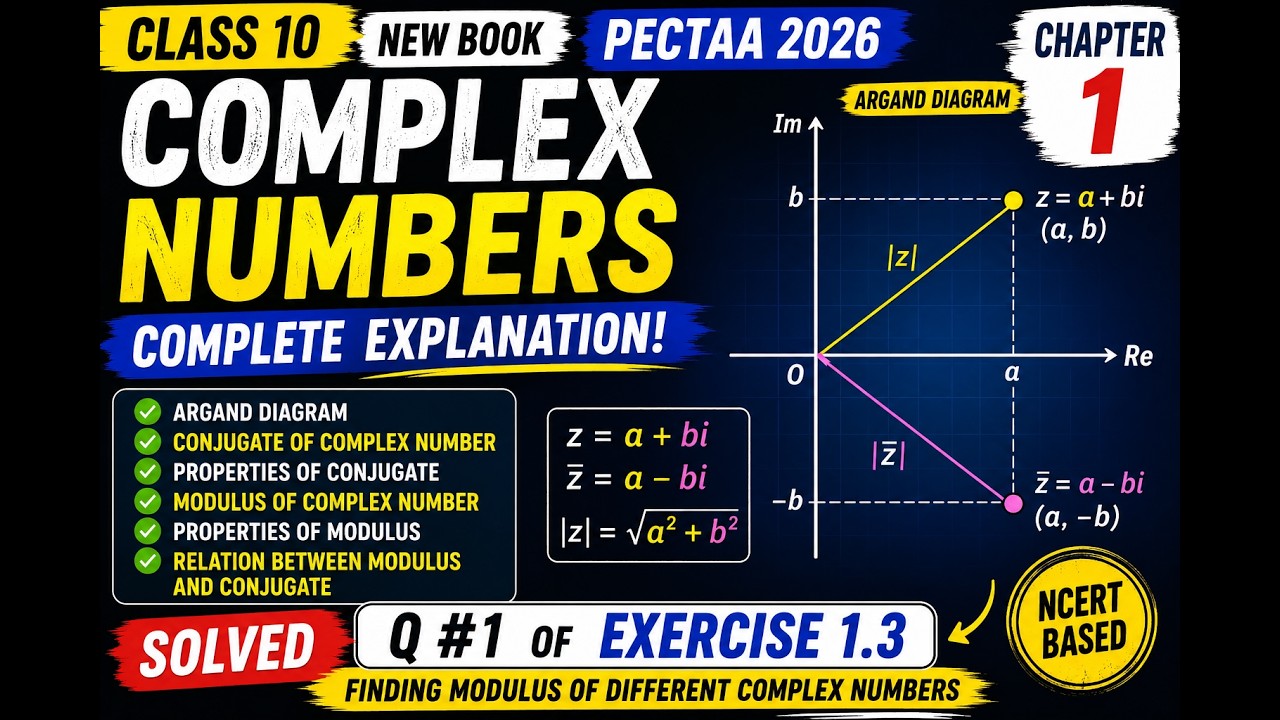 Class 10 Math Chapter 1 | Complex Numbers (PCTB/PECTA 2026) | Argand , Conjugate, Modulus  Ex 1.3 Q1