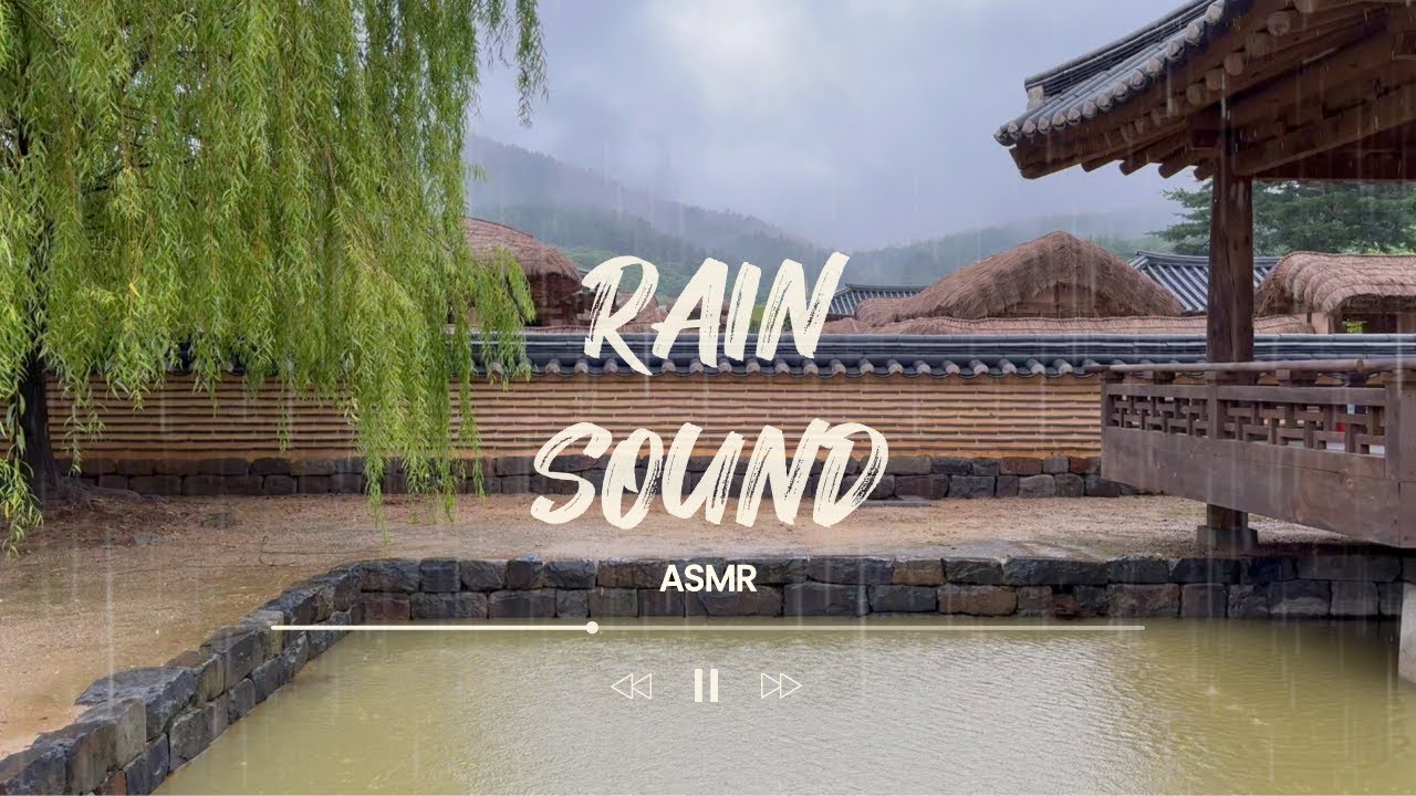 고요한 한옥의 빗소리 | Rain Sounds in a Traditional Korean House ASMR 수면/휴식/공부/평온