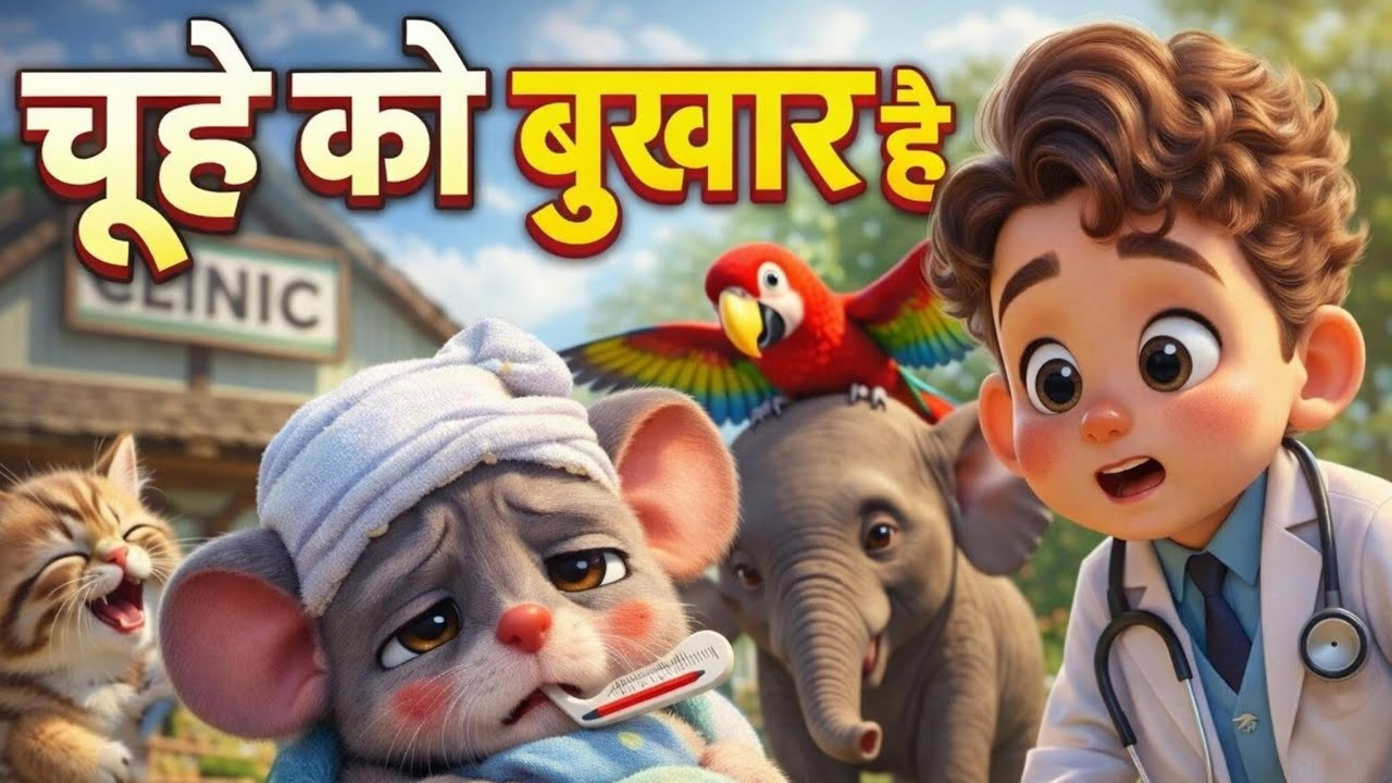 चूहे को बुखार है | Aaj Somwaar Hai Chuhe Ko Bukhar Hai | Fun & Educational Kids Rhyme 🦜💊
