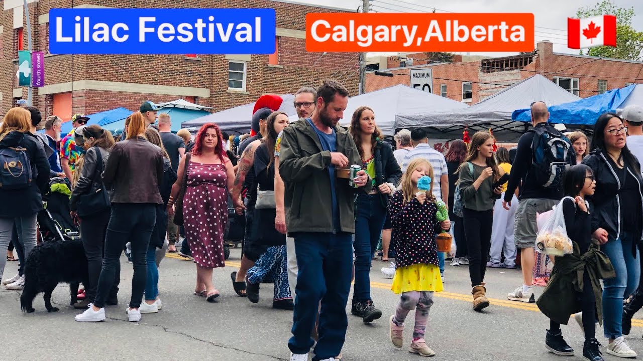 Lilac Festival Calgary Beltline | Long Parade of happy people | Alberta, Canada.