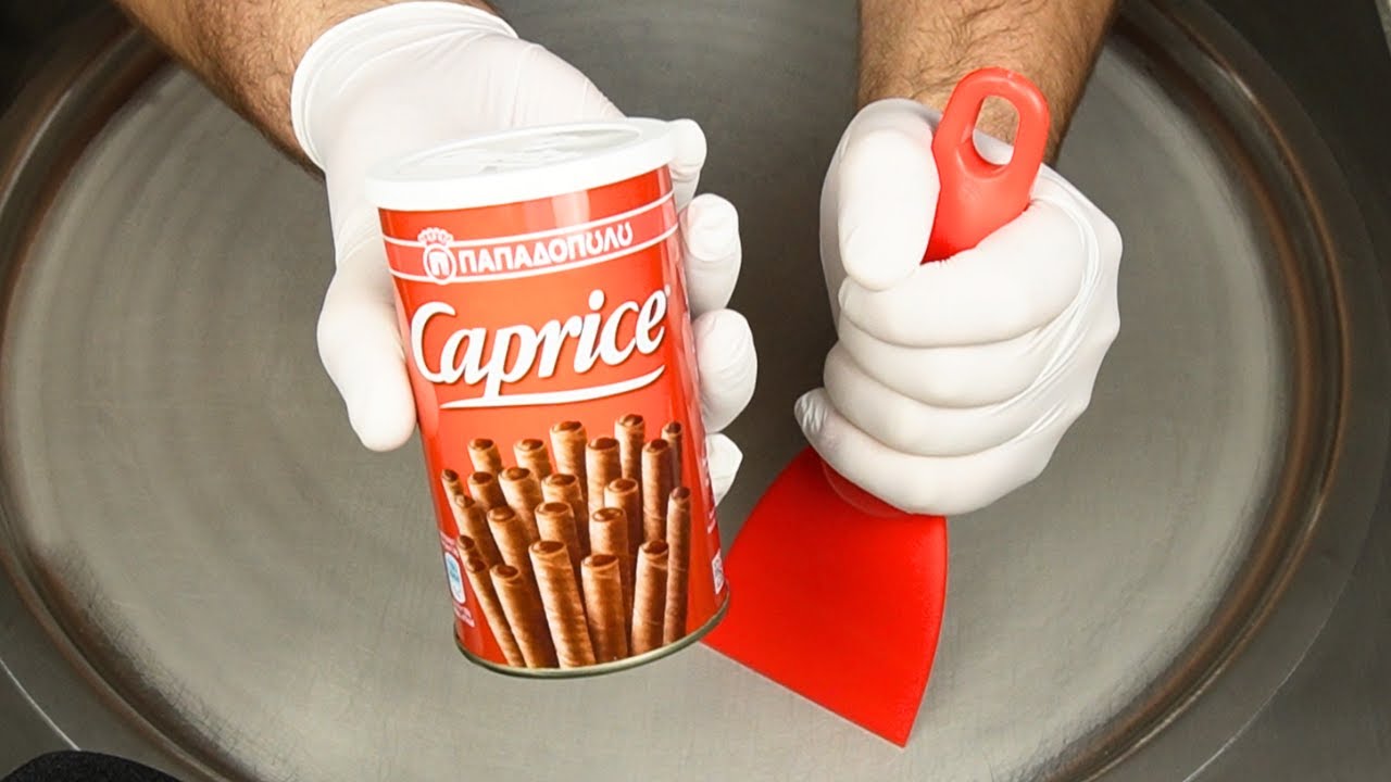 Caprice ice cream rolls: A culinary delight with delicious Greek chocolate cigars | ASMR