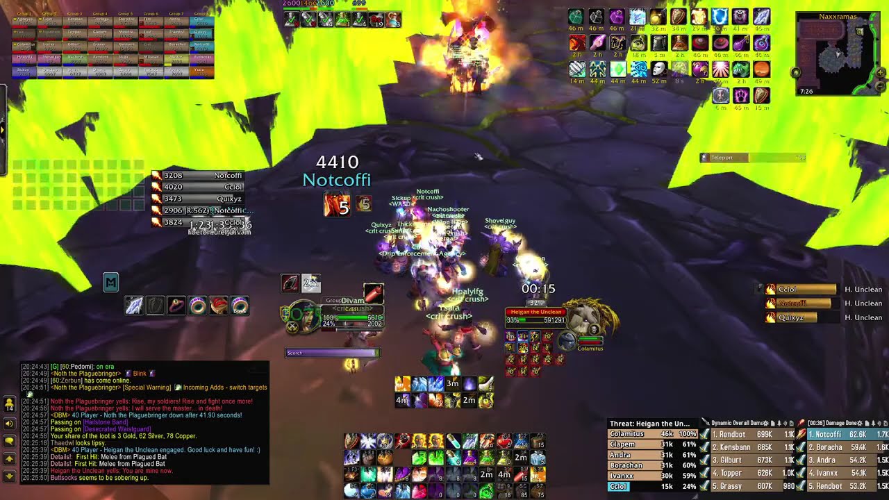 [crit crush] 42:33 Naxxramas Speedrun Mage PoV - WoW Classic Anniversary