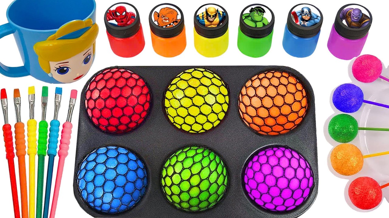 Satisfying Video | DIY How To Make Rainbow Ball Shape Filled with Colorful Slime Sprunki Candy, ASM