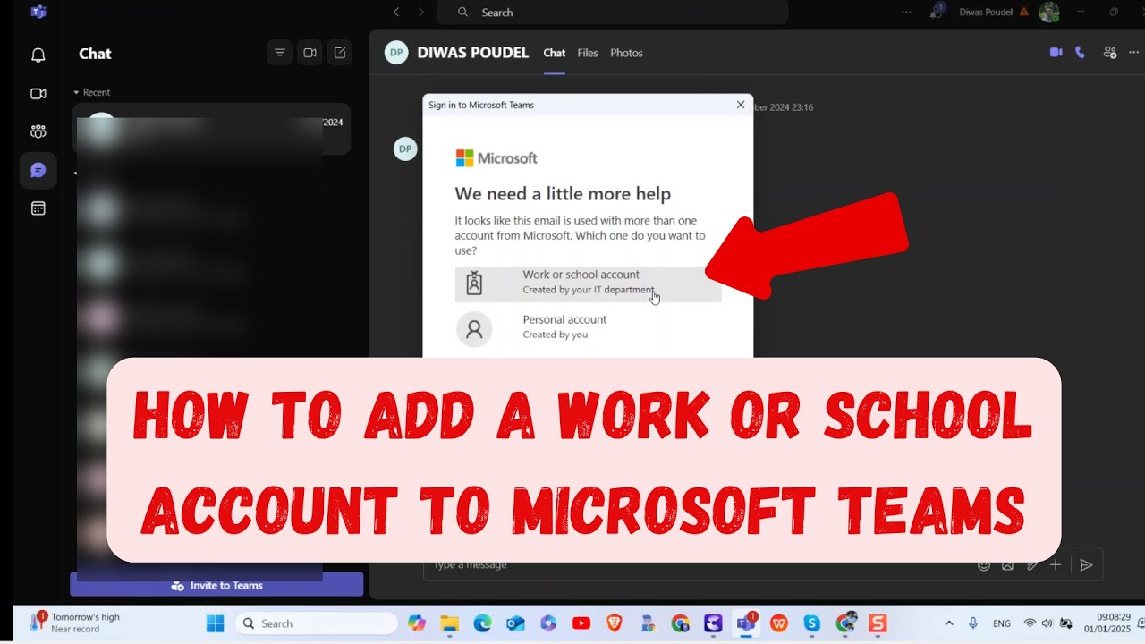 Как добавить рабочую или учебную учетную запись в Microsoft Teams | Простое руководство по настройке