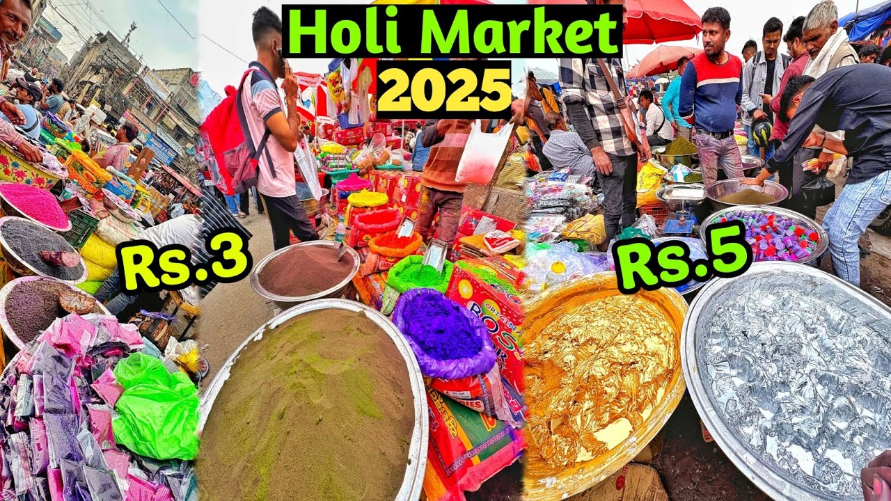 Cheapest Holi Market 2025 🔥 | Exploring Gulal,Pichkari, 3Rs | Holi Stash |Sadar Bazar Delhi