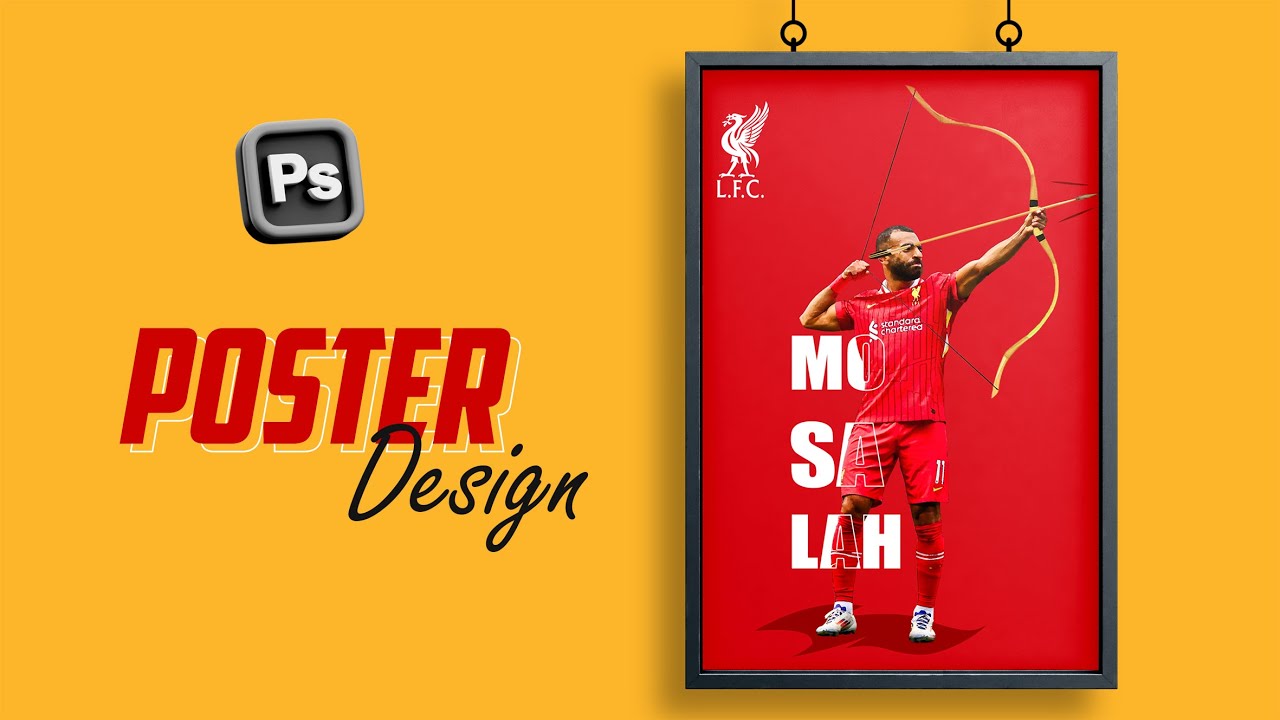 Design a Bold Mohamed Salah Football Poster in Photoshop