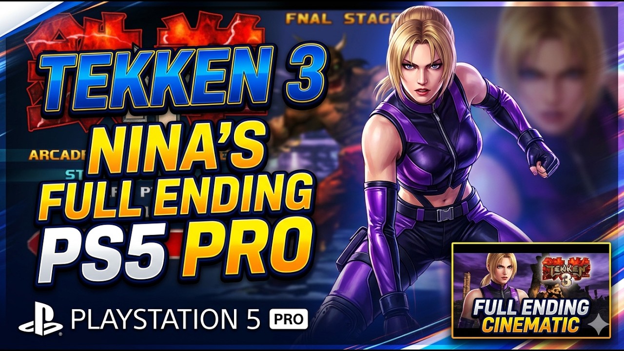 Tekken 3: Nina Williams Full Arcade Run & Ending | PS5 Pro 4K 60FPS Remastered