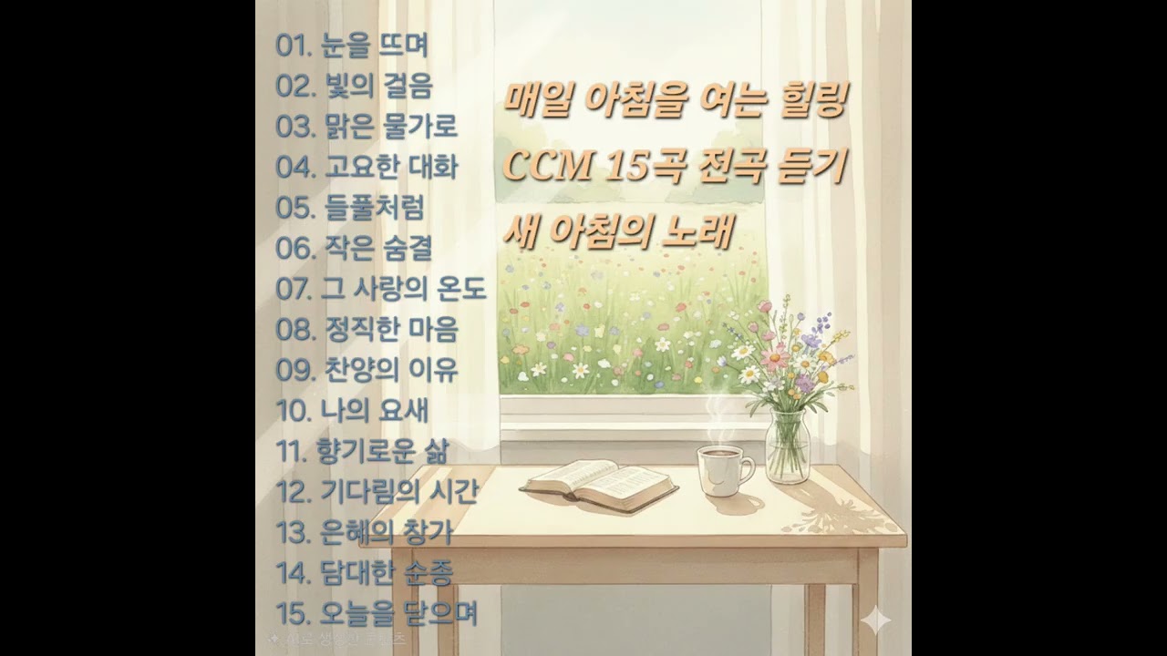 매일 아침을 여는 힐링 CCM 15곡 전곡 듣기 | 새 아침의 노래​ | 아침 묵상, 출근길, 기도를 위한 부드러운 찬양 모음