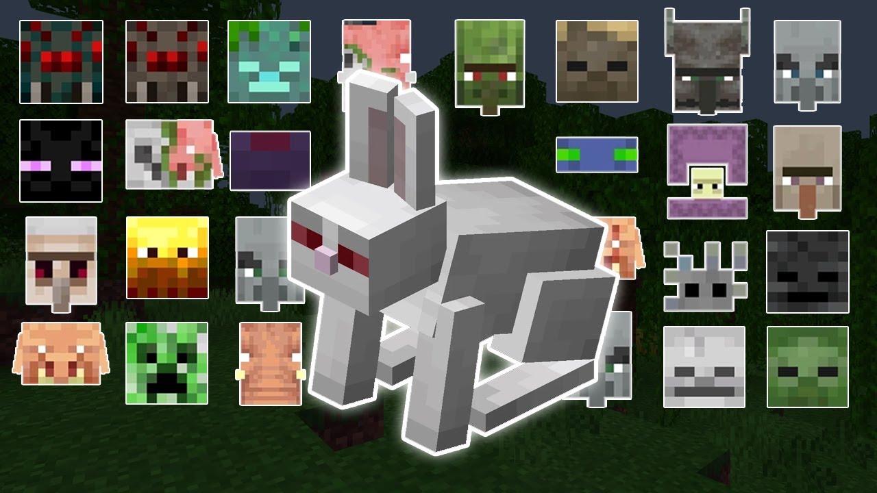 KILLER BUNNY VS ALL MOBS | MINECRAFT