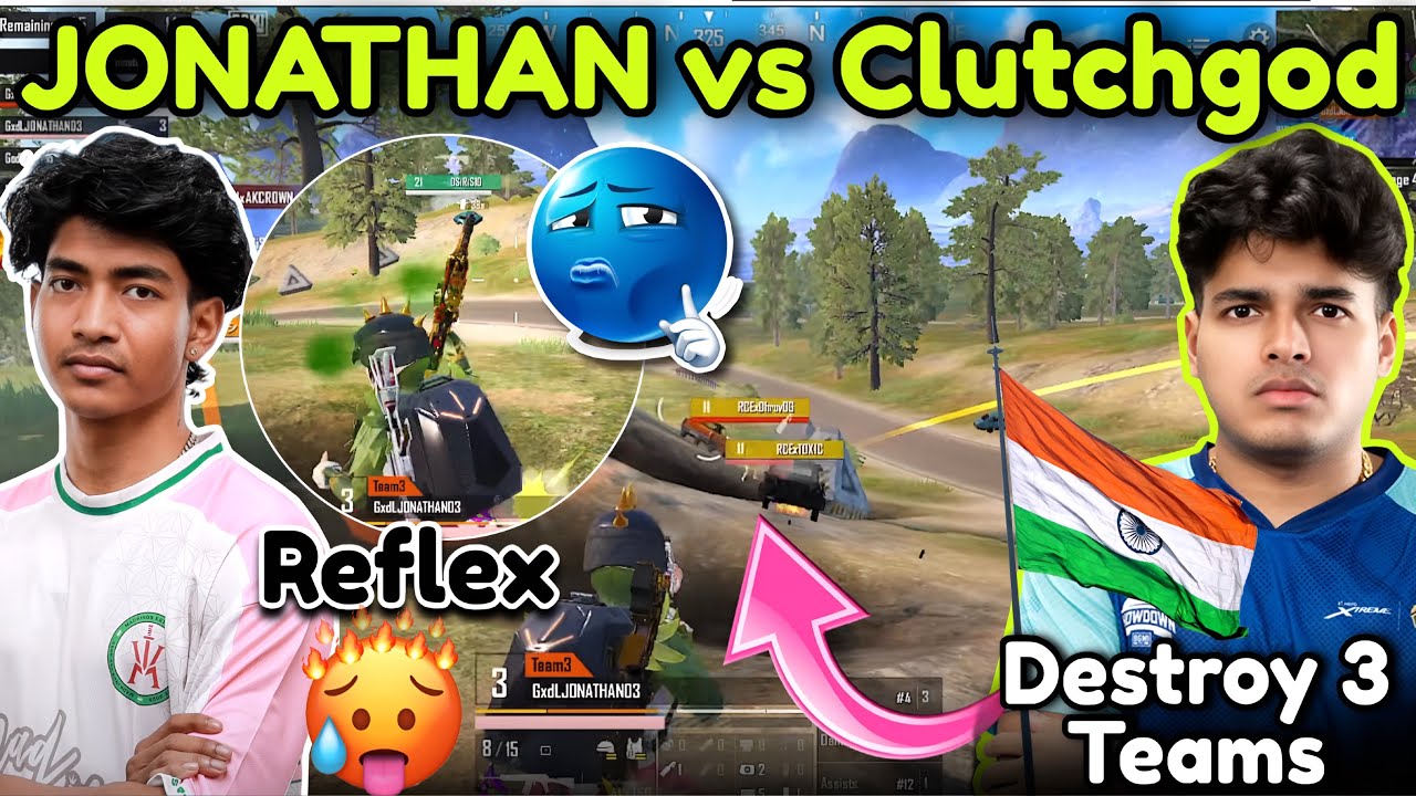 🇮🇳JONATHAN Single handle Destroy 3 Teams🥵💣 Unbelievable Reflex 🥶💦 GODLIKE 💛