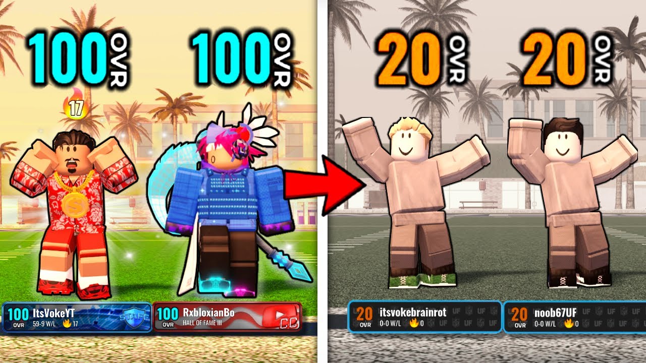 100 OVERALLS Go UNDERCOVER As NOOBS In NFL Universe Football!