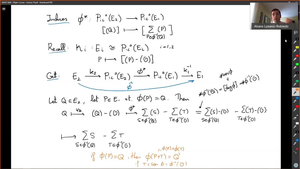 Elliptic Curves - Lecture 10c - The dual isogeny