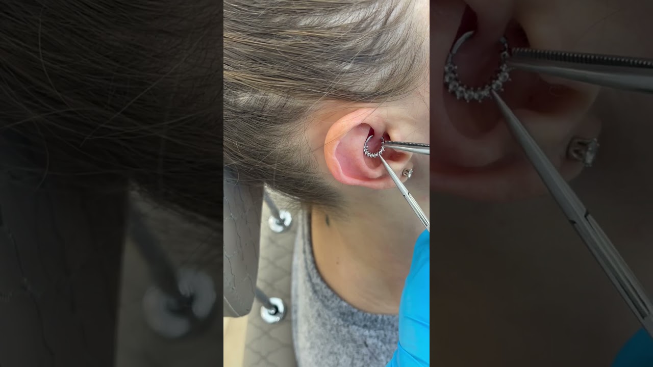 Migrén piercing cseréje ezüst ékszerre