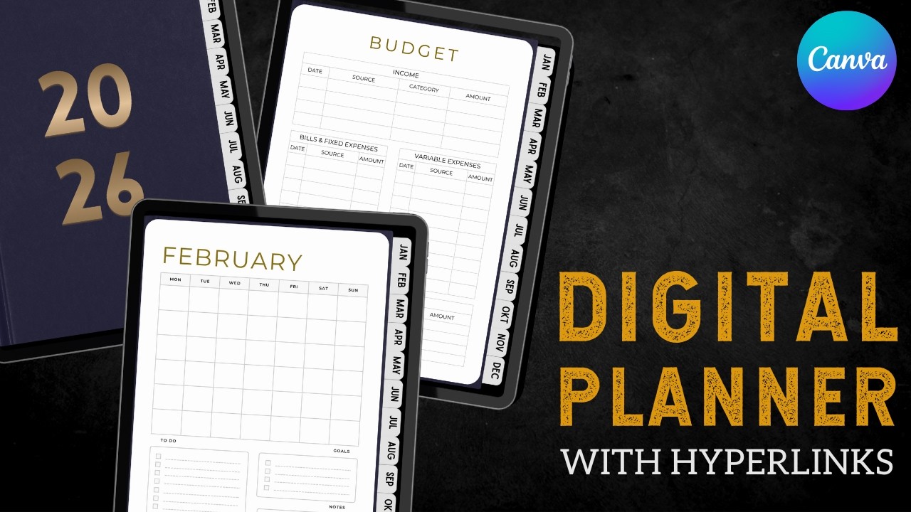 Make Your Own Hyperlinked Digital Planner in Canva (Easy Step-by-Step Tutorial)