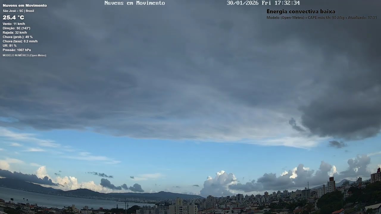 30/01/2026 - Time-lapse das Nuvens | Últimas 24h 
