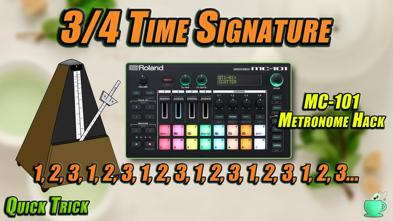 Roland MC-101 : 3/4 time signature metronome and sequences