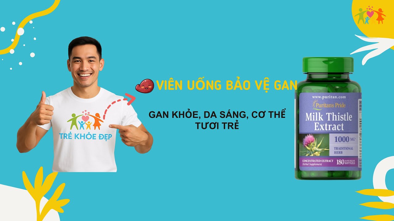 🌿 Viên Uống Bảo Vệ Gan Milk Thistle Puritan's Pride 1000mg - 180 Viên|Trẻ Khỏe Đẹp