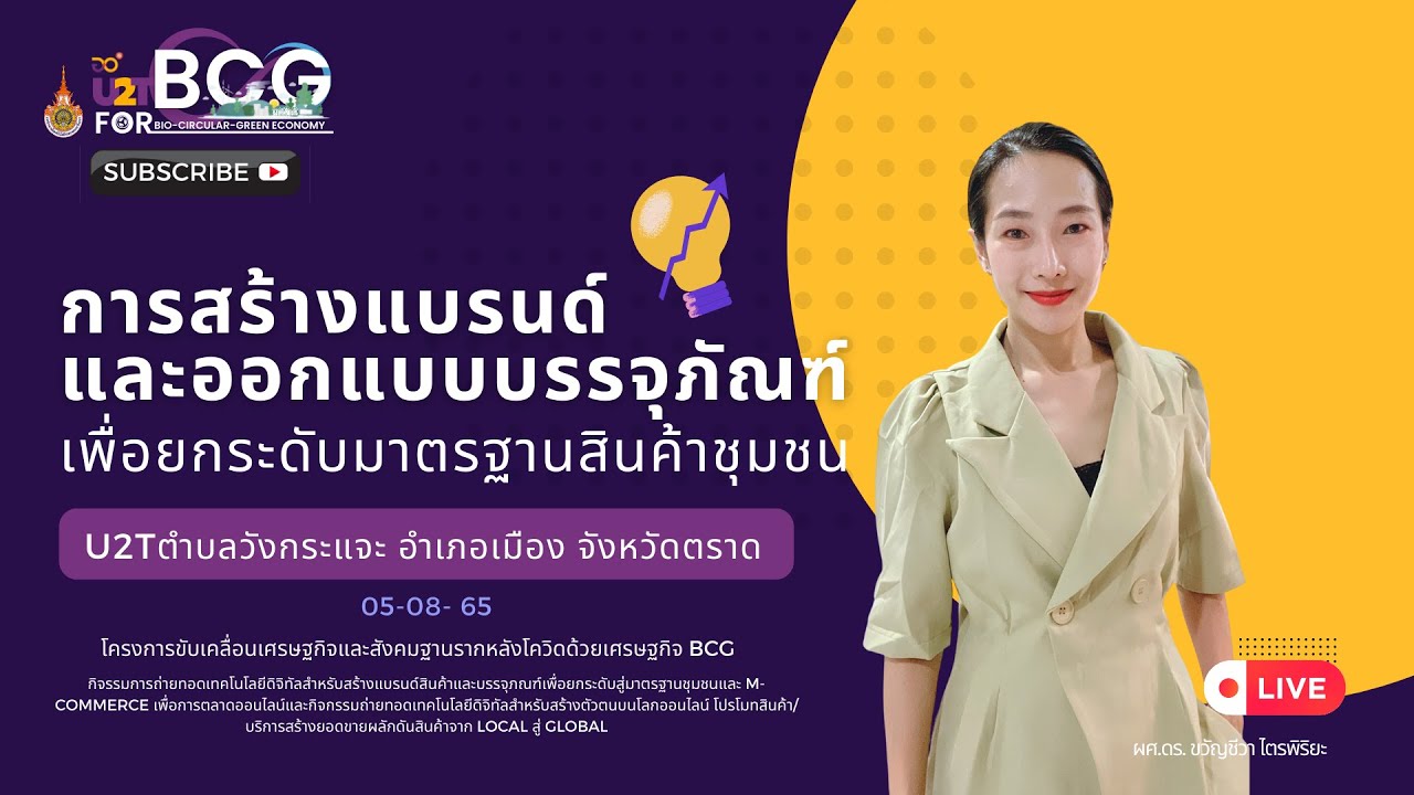 การสร้างแบรนด์และออกแบบบรรจุภัณฑ์ก่อนขึ้นออนไลน์U2Tวังกระแจะ