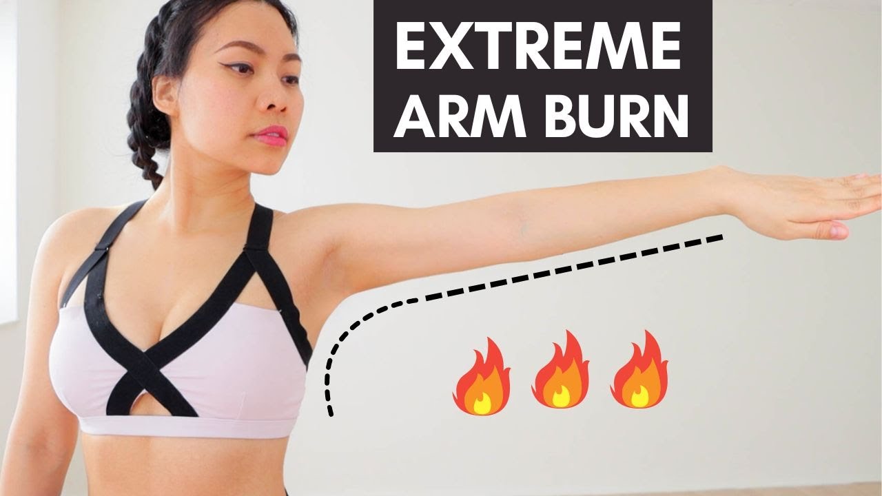 EXTREME ARM BURN, intense workout to get toned slim arms, with/ without dumbbells / water bottles