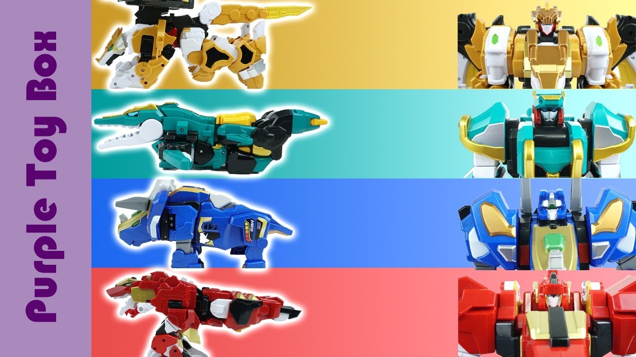 4x Dinocore Evolution Mega D fighter Collection Dinosaur Transformer Combination Robot