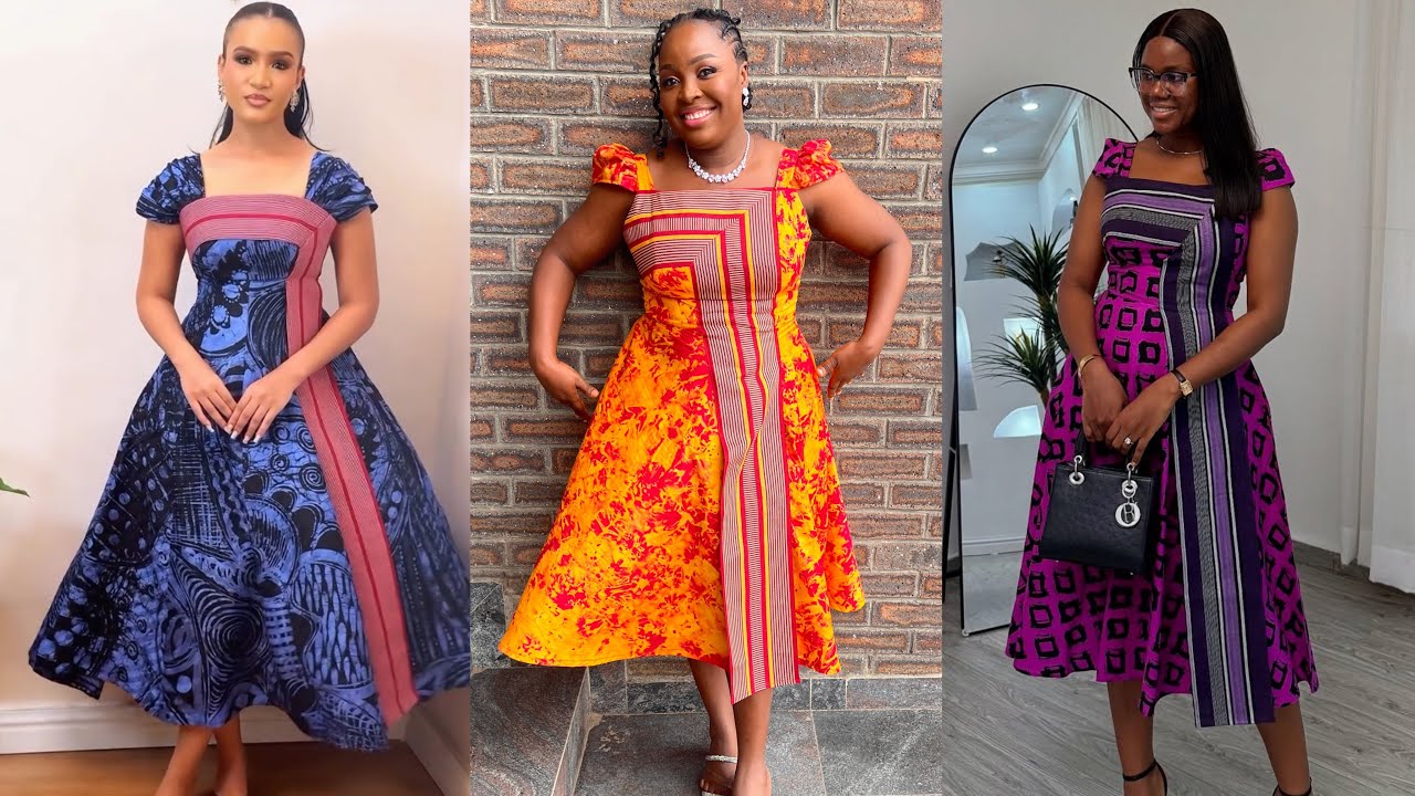 How to Sew a Bustier Flare Dress with Aso Oke Drapes & Gathered Cap Sleeves