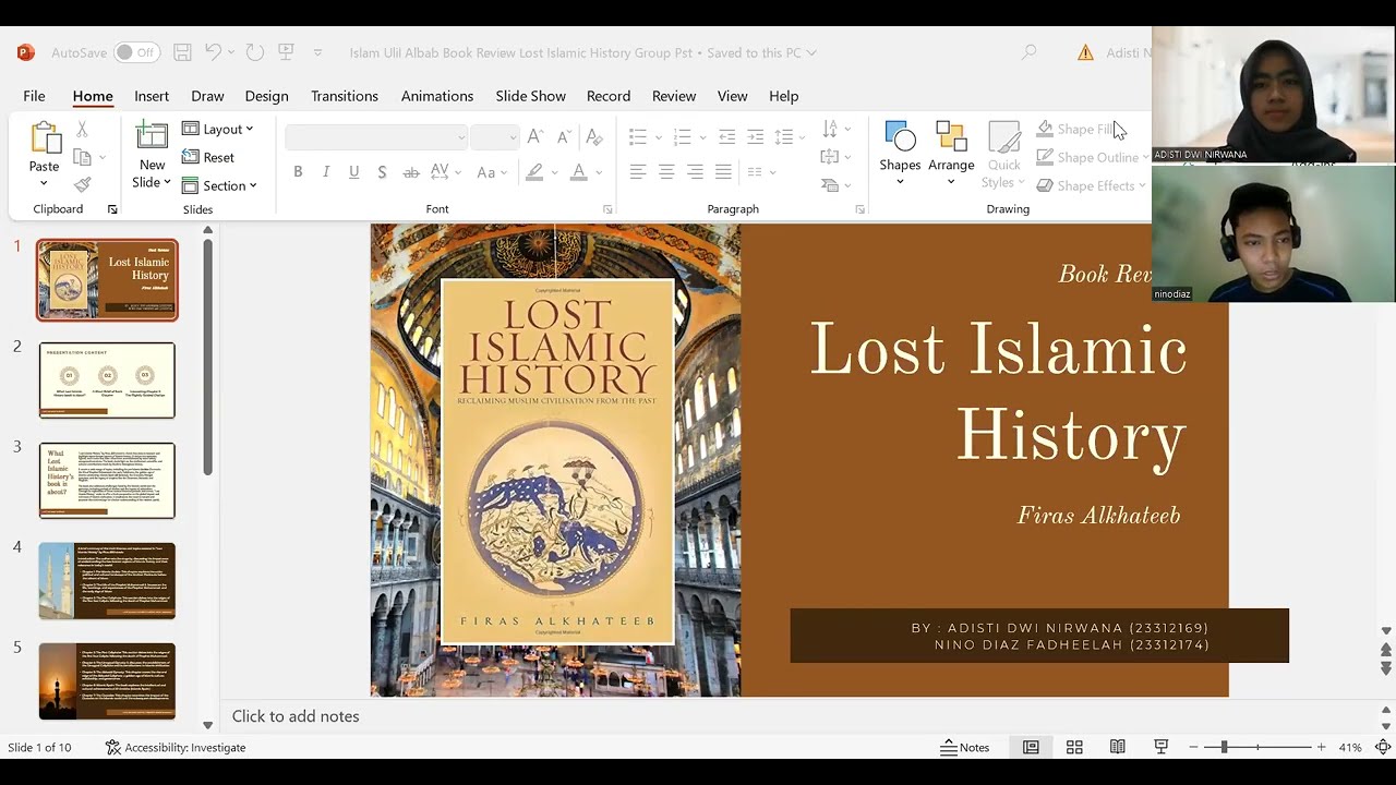 Lost Islamic History's Book Review Presentation by Group 5 Islam Ulil Albab
